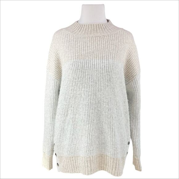 BAILEY 44 Two-Toned Soft Ribbed Mock Neck Sweater w/ Side Snaps Size XS - Picture 1 of 8
